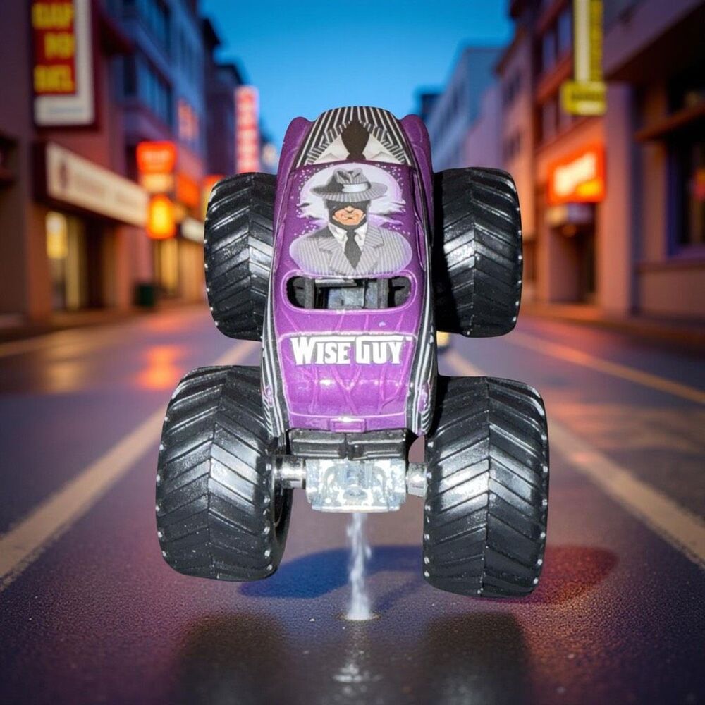 2005 Hot Wheels Monster Jam Truck Diecast Metal Base WiseGuy Purple 1:64